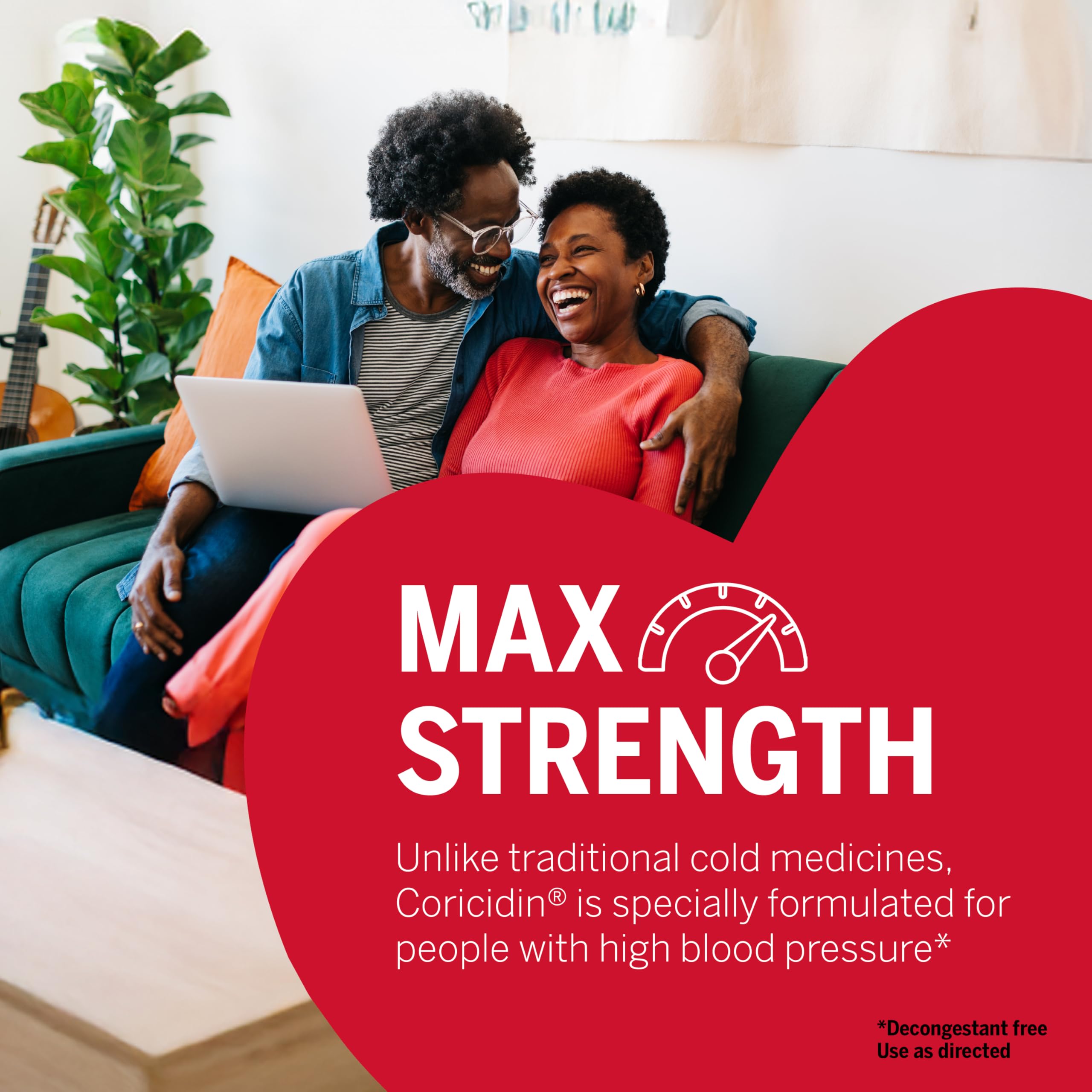Coricidin HBP Maximum Strength Multi-Symptom Flu Tablets For Body Aches, Body Pains Cold and Cough Relief: Flu Medicine for Adults with High Blood Pressure - 24 Count
