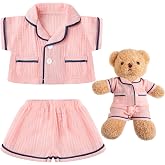 Hungdao Bear Pajamas Clothes for Make Your Own Animals, 14-18 Inch,Pink | Plushy Bear Pajamas Outfits Fits Most Bears Accessories Stuffed Clothing Cute Plush Doll Clothes Girl Gift DIY Dress up