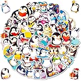 100 PCS Penguin Stickers, Cute Animal Decoration Vinyl Waterproof Sticker for Water Bottle Laptop Guitar Phone Skateboard, Kids Christmas Gifts, 2025 Friend Penguin Decor, for Teen Childrens Girls