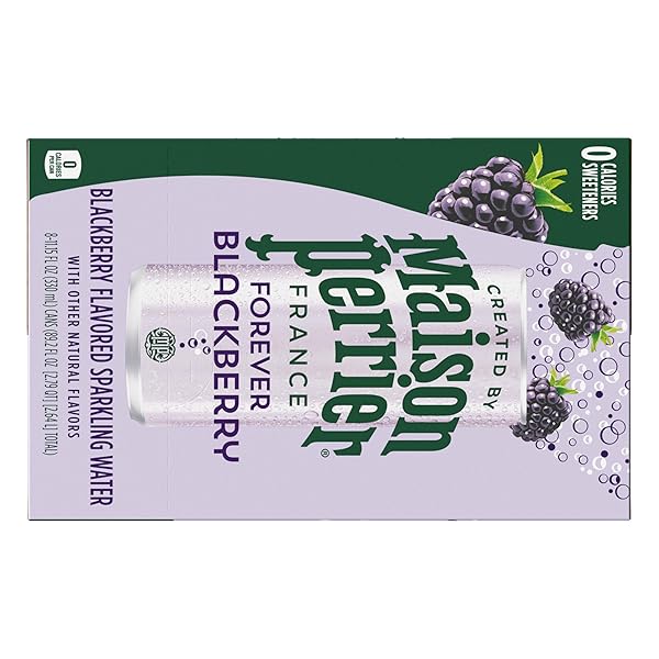 MAISON PERRIER FOREVER BLACKBERRY FLAVORED SPARKLING WATER, 11.15 FL OZ CANS, 8 COUNT 89.2 FL OZ