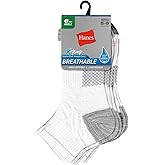 Hanes womens Hanes Women's 6-pair Lightweight Breathable Ventilation Ankle Socks