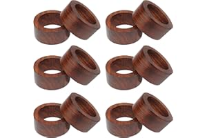 COTTON CRAFT Wood Napkin Rings - Set of 12 Napkin Rings - Handmade Dining Table Napkin Holders - Classic Everyday Lunch Brunc