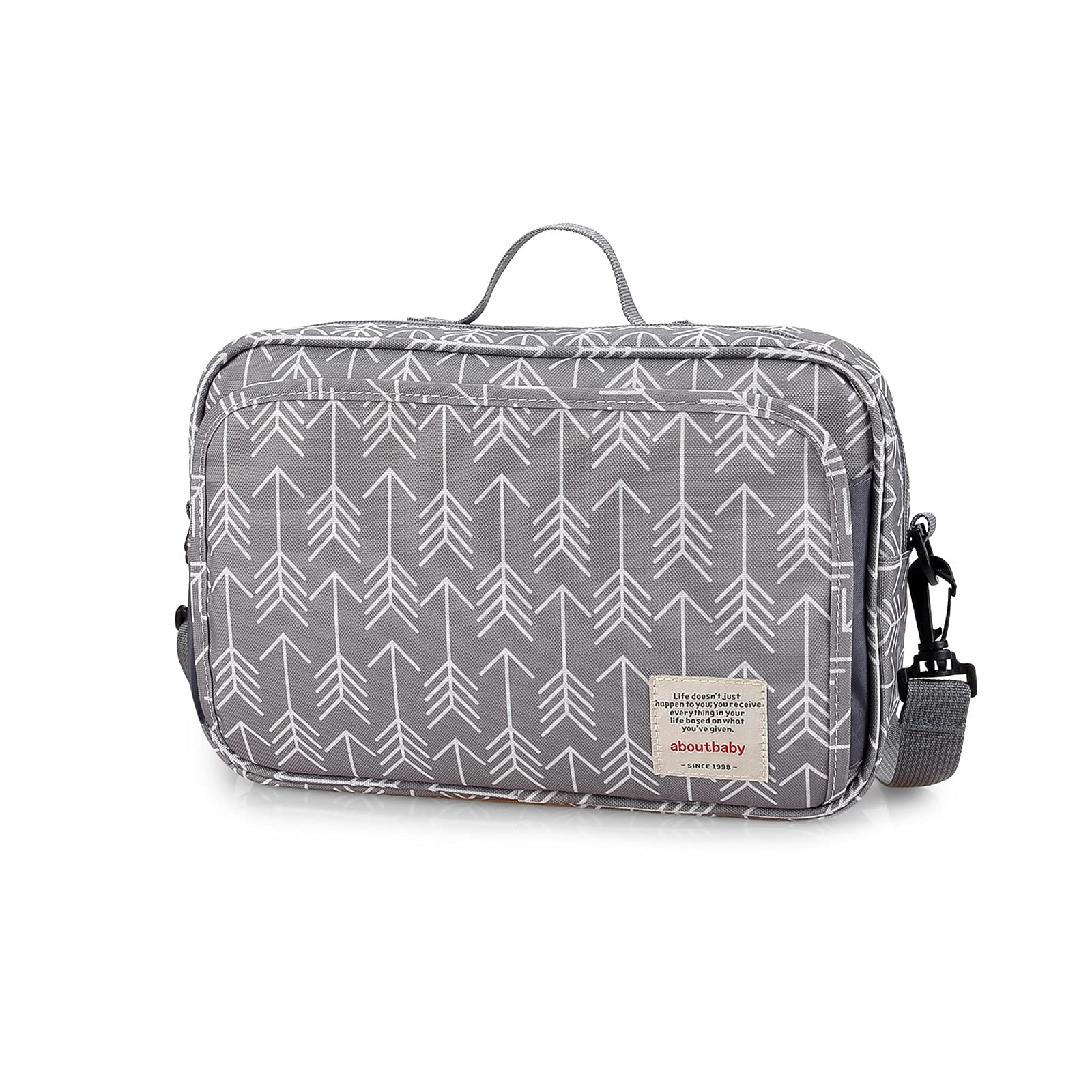 SONARIN Pram Buggy Bag Organiser & Stroller Organiser,Large Stroller Storage with Deep Cup Holder,2 x Pram Hooks,Shoulder Strap Used as Carry-On Handbag,Universal Fit All Buggy Models(Grey)