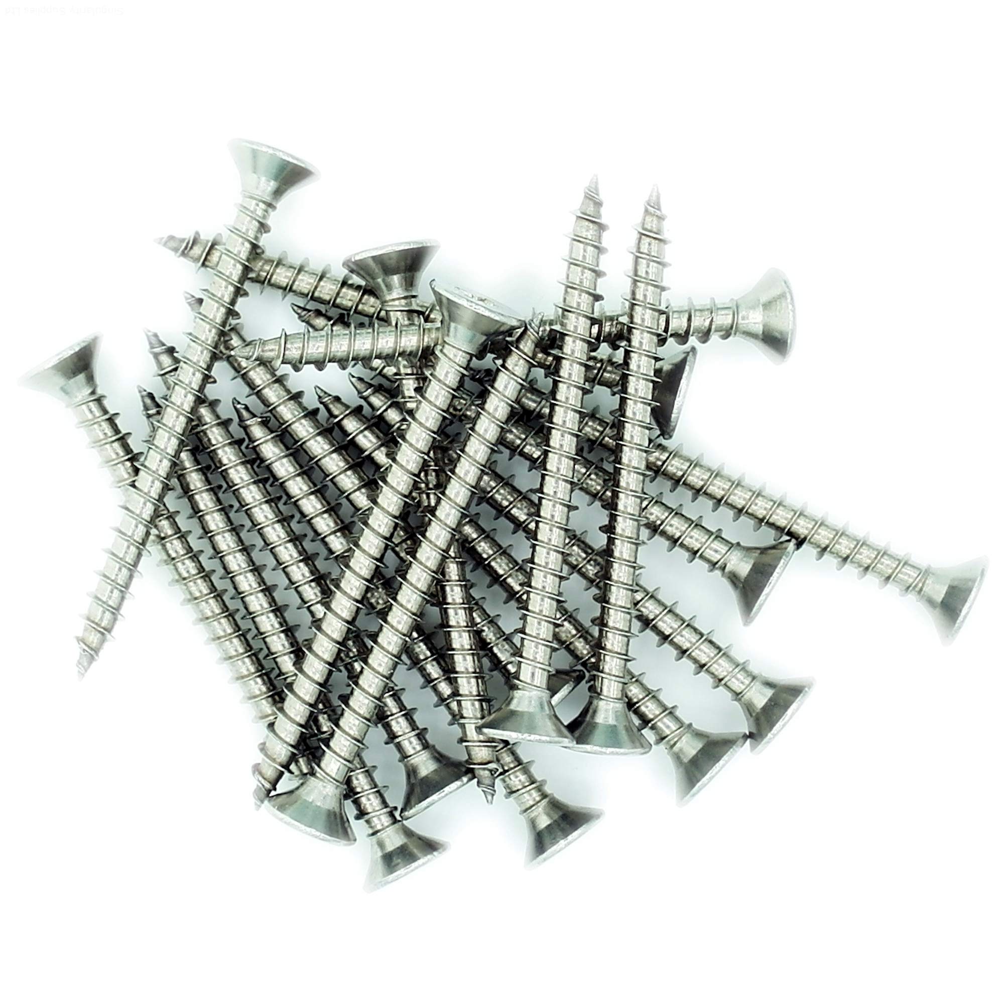 No.10 x 1.2 (5mm x 30mm) Pozi Countersunk Chipboard Screw - Stainless Steel (A2) (Pack of 20)