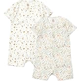 MY LITTLE ZONE - 2-Pack Short Sleeve Baby Boy Rompers - Woodland Collection