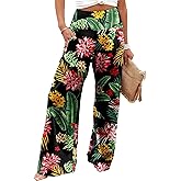 JZC Women's Palazzo Lounge Pants Casual Wide Leg Pants High Waist Flowy Toursers with Pockets