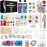 Piccassio Epoxy Resin Kit for Beginners – 208-Piece Jewelry Making & Craft Kit with Molds, Dried Flowers, Glitter & Tools – Complete Starter Set for Keychains, Bookmarks, Pendants & DIY Resin Art