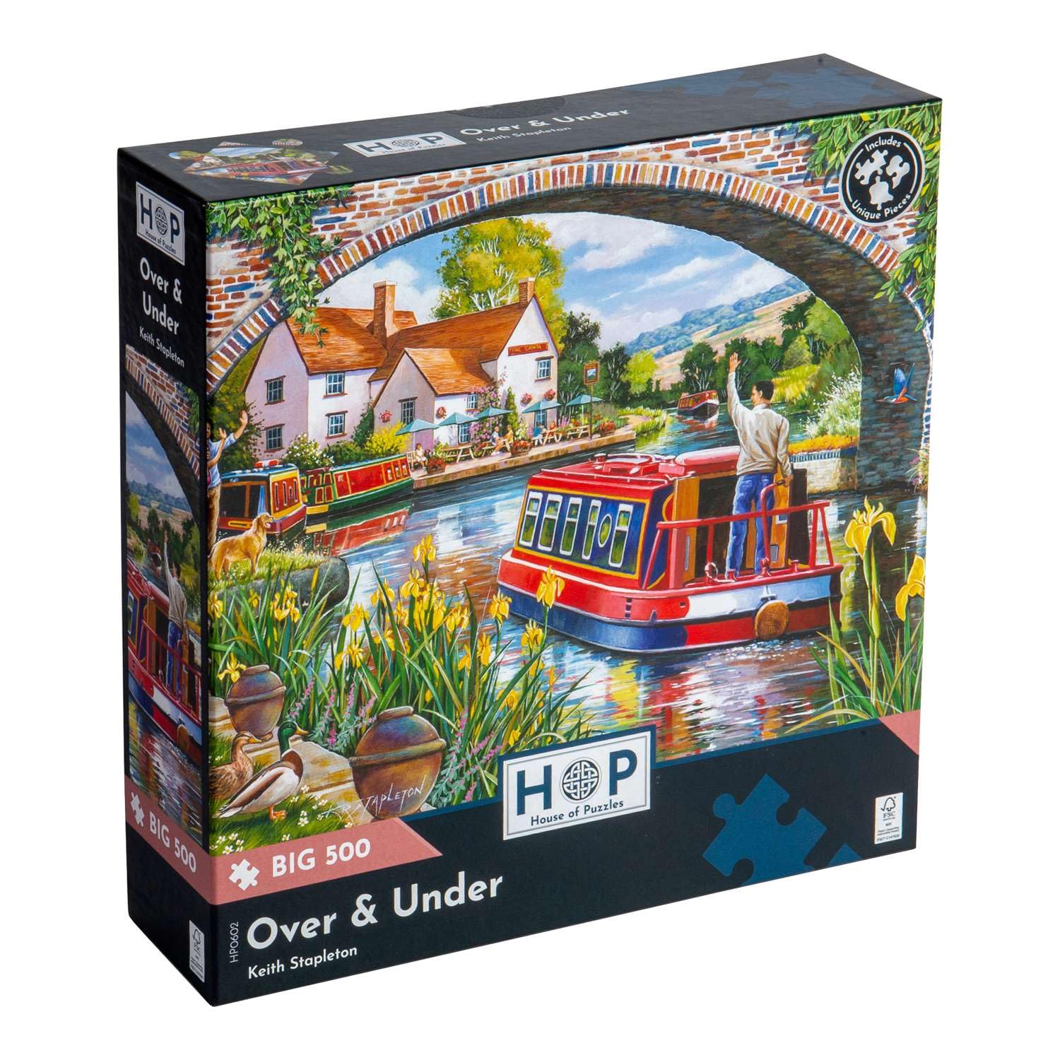 The House of Puzzles - Over & Under Jigsaw - Big 500 Piece Jigsaws For Adults, Extra Large Pieces, Artist Illustrated, Scenic Landscape, Deluxe Puzzle Gifts