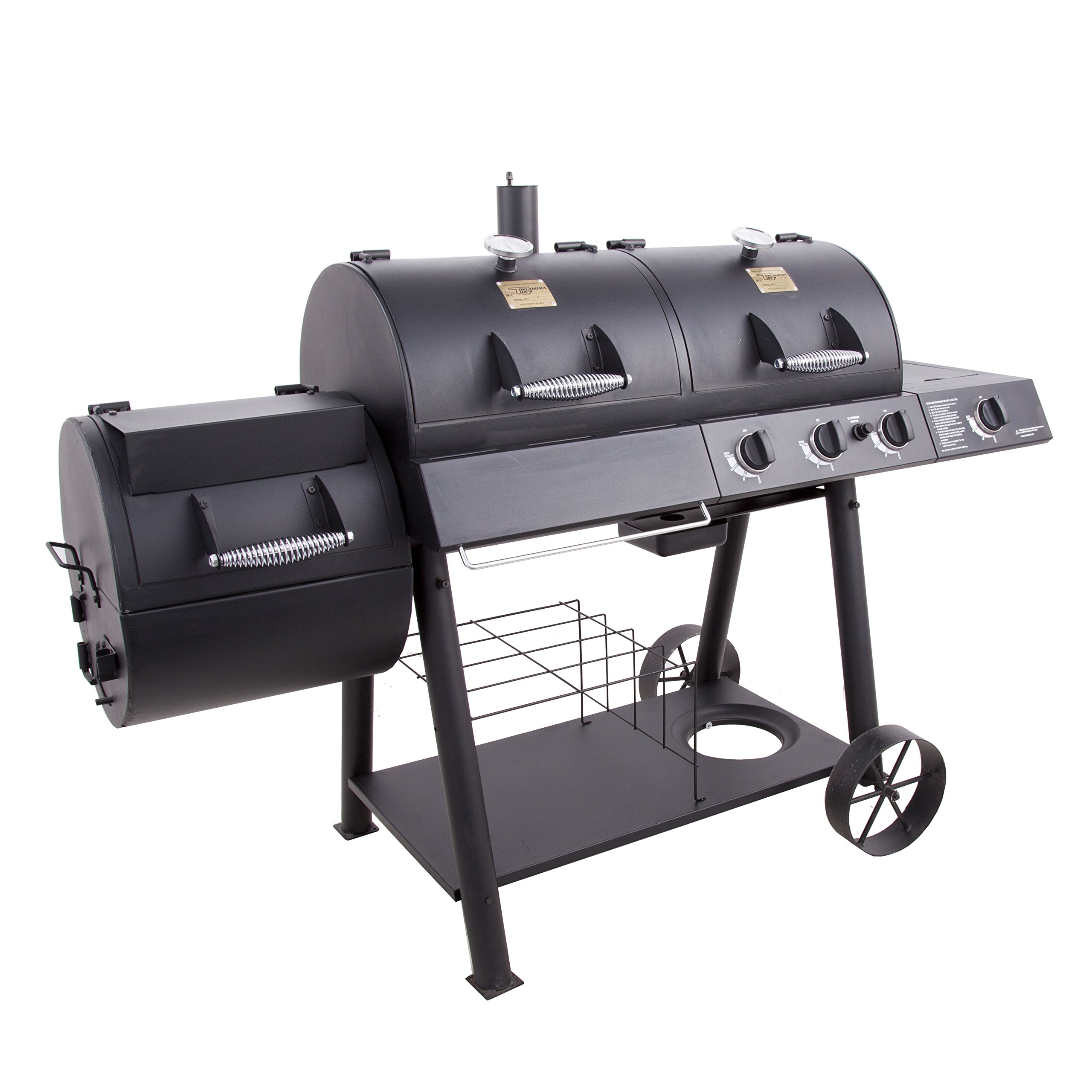 Oklahoma Joe's 3 in 1 Charcoal LP Gas Smoker Combo Outdoor BBQ Grilling