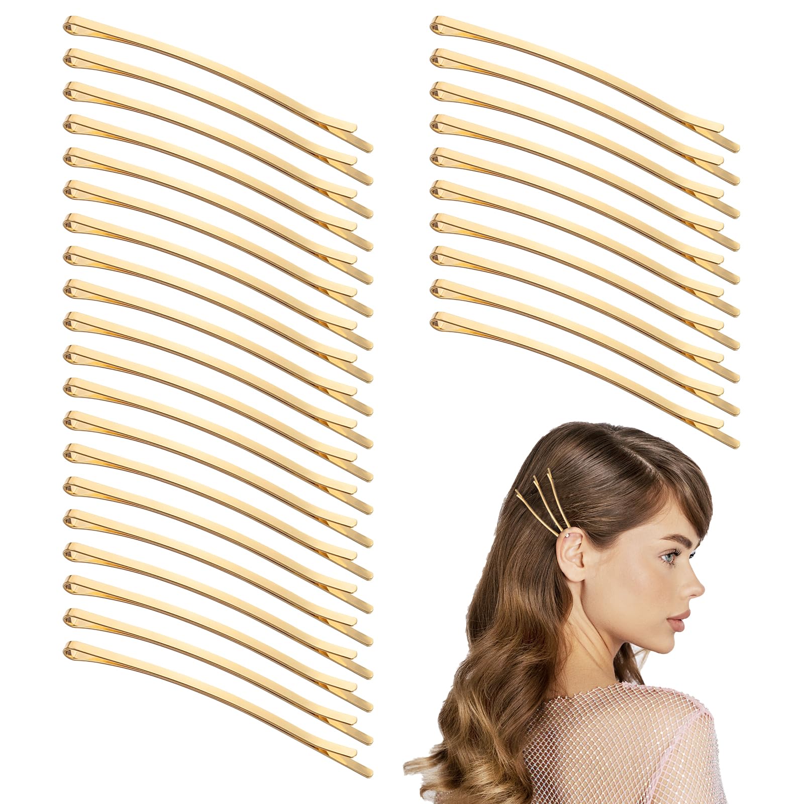 Photo 1 of Tyqour 30pcs Jumbo Bobby Pins 3.35 Inch Long Bobby Pins for Thick Updo Hair, Metal Hair Clips Hairpins Hair Accessories for Women, Gold Long Hair Pins Hair Clips Hairpins Hair Accessories