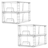 Vtopmart 4 Pack Stackable Storage Drawers,Clear