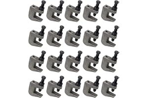 Zadery 3/8"-16 Iron Safety Rod Beam Clamps, UNC Standard, 3/4" Jaw Opening, Wall Ceiling Mount Vertical Piping Support-Clamp 