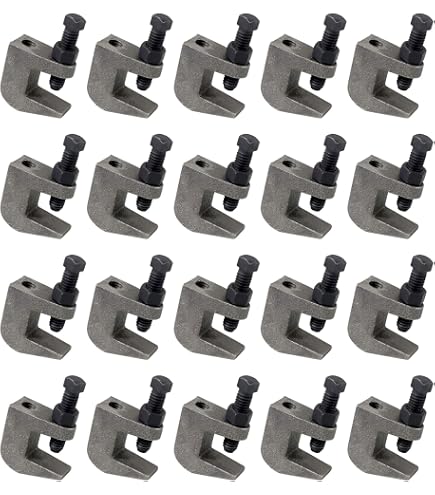10 Pcs Top Beam Clamps - Malleable Cast Iron, 3/4" Jaw Opening, Fits 3/8" Threaded Rod, Max Load 220 Lb Each