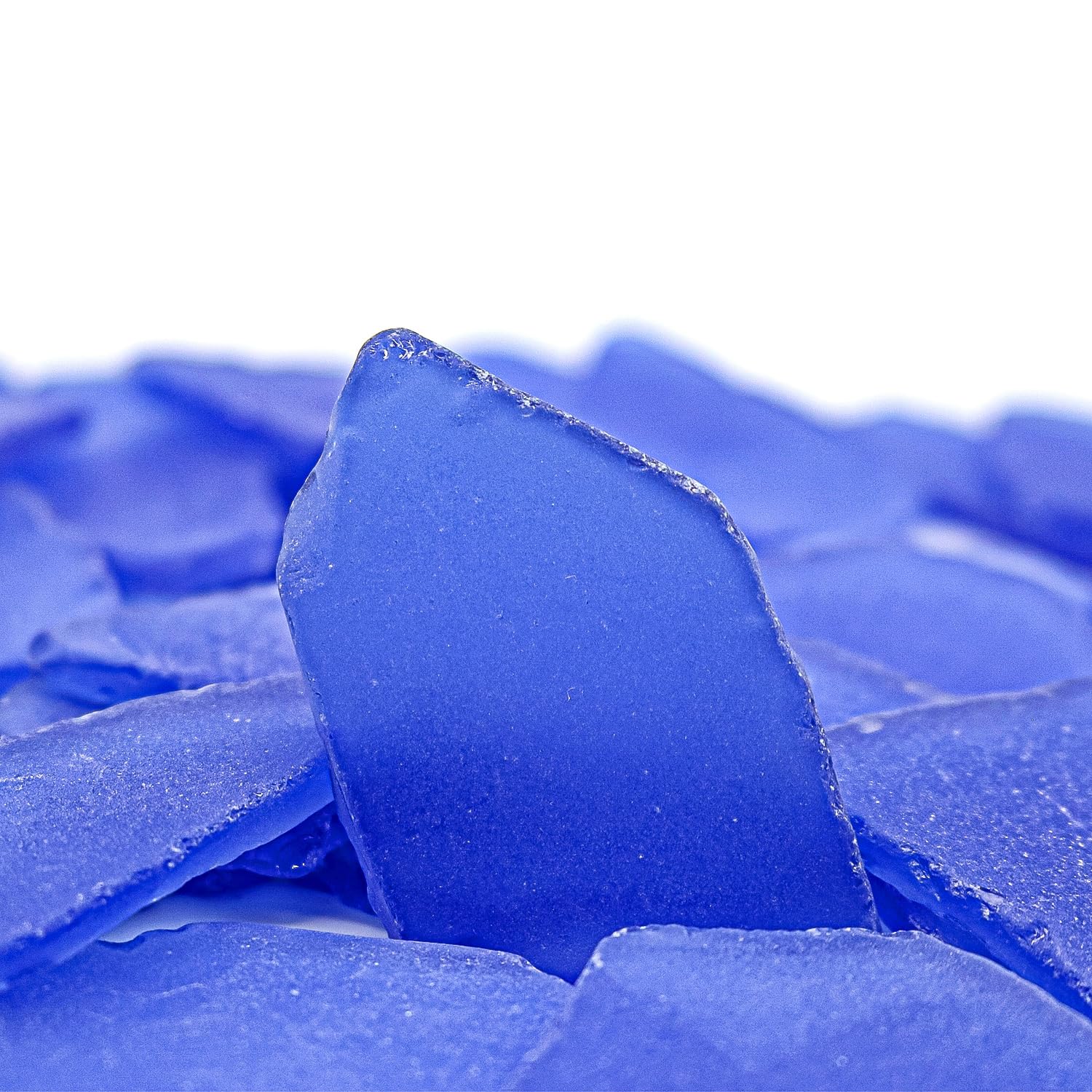 Tumbled Sea Glass 31oz - Frosted Crafting Gems for Christmas Tree Decor, Wreath DIY & Vase Filler | Beach Glass Pieces for Holiday Crafts and Home Décor (Cobalt Blue)