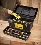 STANLEY Toolbox Storage 19 inch with Heavy Duty Metal Hinge 2 Lid Organisers view 6