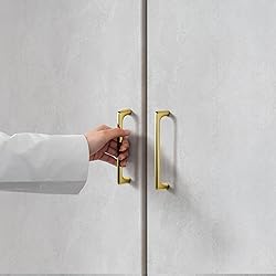 Goo-Ki Brushed Gold Cabinet Pulls with 3'' Hole
