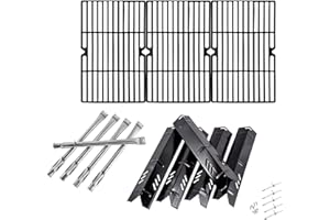 SafBbcue Grill Parts Kit Replacement for Dynaglo DGF510SBP DGF510SSP; Backyard BY13-101-001-13, BY14-101-001-04, Cooking Grates/Heat Plates/Burners/Electrode Ignitor