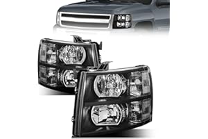 QLLUYTR Front Headlight Assembly For 2007-2013 Chevy Silverado 1500 & 2007-2014 Chevy Silverado 2500 3500 Pickup - Replacemen