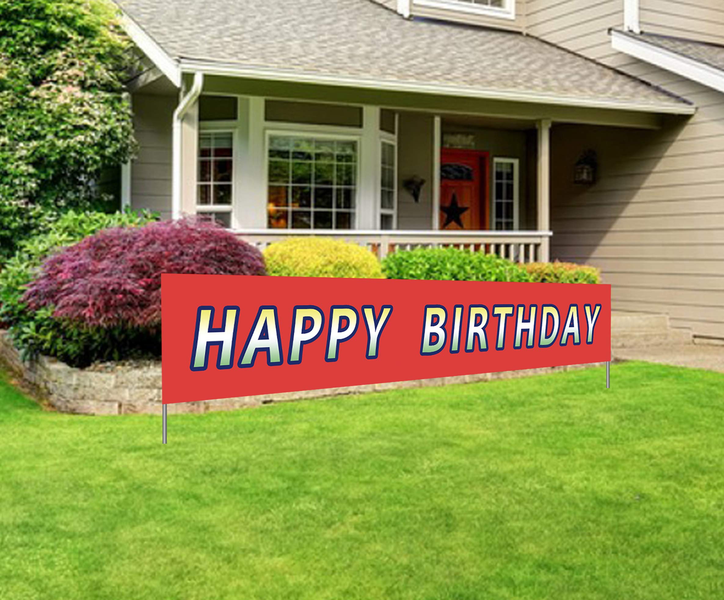 Large Happy Birthday Banner | Giant Bday Party Sign | Huge Birthday Outdoor Decoration
