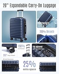 LIGHT FLIGHT Carry On Luggage 22x14x9 Airline