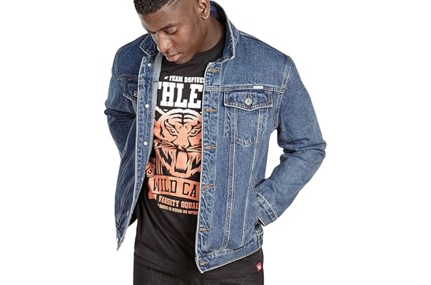 guys spliced denim trucker jacket without moletom com capuz