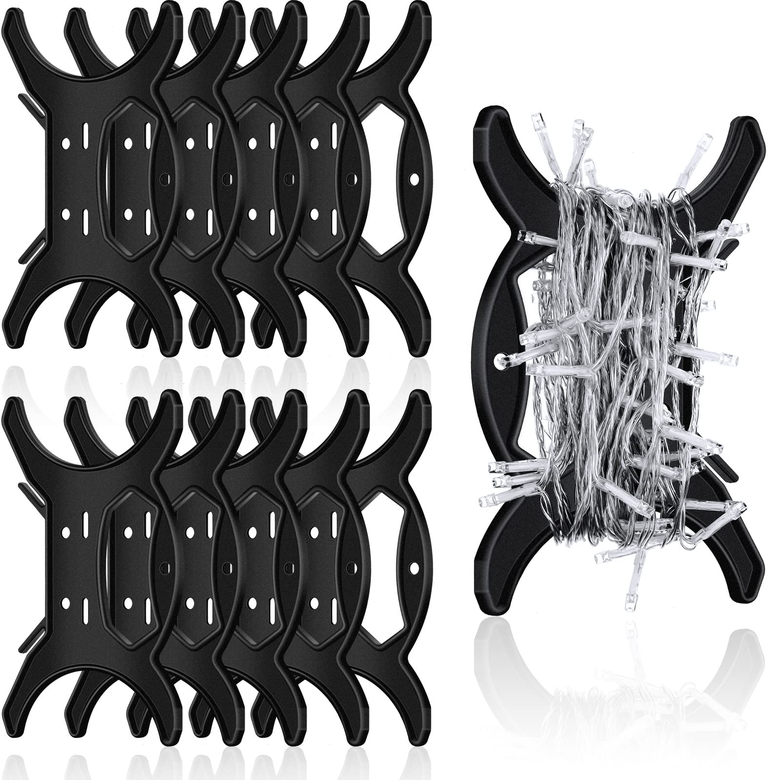 Photo 1 of 10 Pieces Christmas Lights Storage Holder Cord Storage Reel Xmas Extension Cord Organizer Cable Storage Organizer Christmas Light Wire Spool All Purpose Light and Cord Wind up for Cord Wire Garland