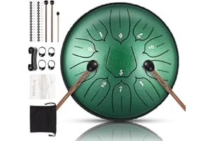 HARMUHOS Steel Tongue Drum 11 Note 6 Inches D-Key Tank Drum Handpan Drum Percussion Instrument for Meditation Entertainment Musical Education Concert Mind Healing Yoga