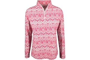 IBKUL Athleisure Wear Sun Protective UPF 50+ Icefil Cooling-Barbara Print Long Sleeve Mock Neck Top-10086