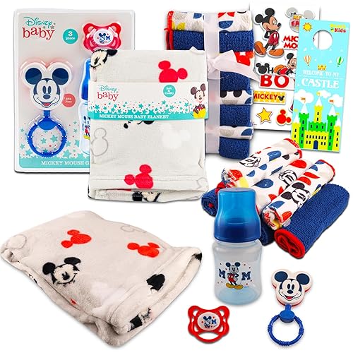 Disney Mickey Mouse Baby Gift Set, Baby Shower Gifts Boys Neutral