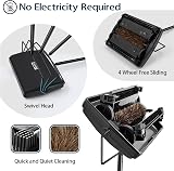 JEHONN Carpet Floor Sweeper Manual with Horsehair Brush Black view 3