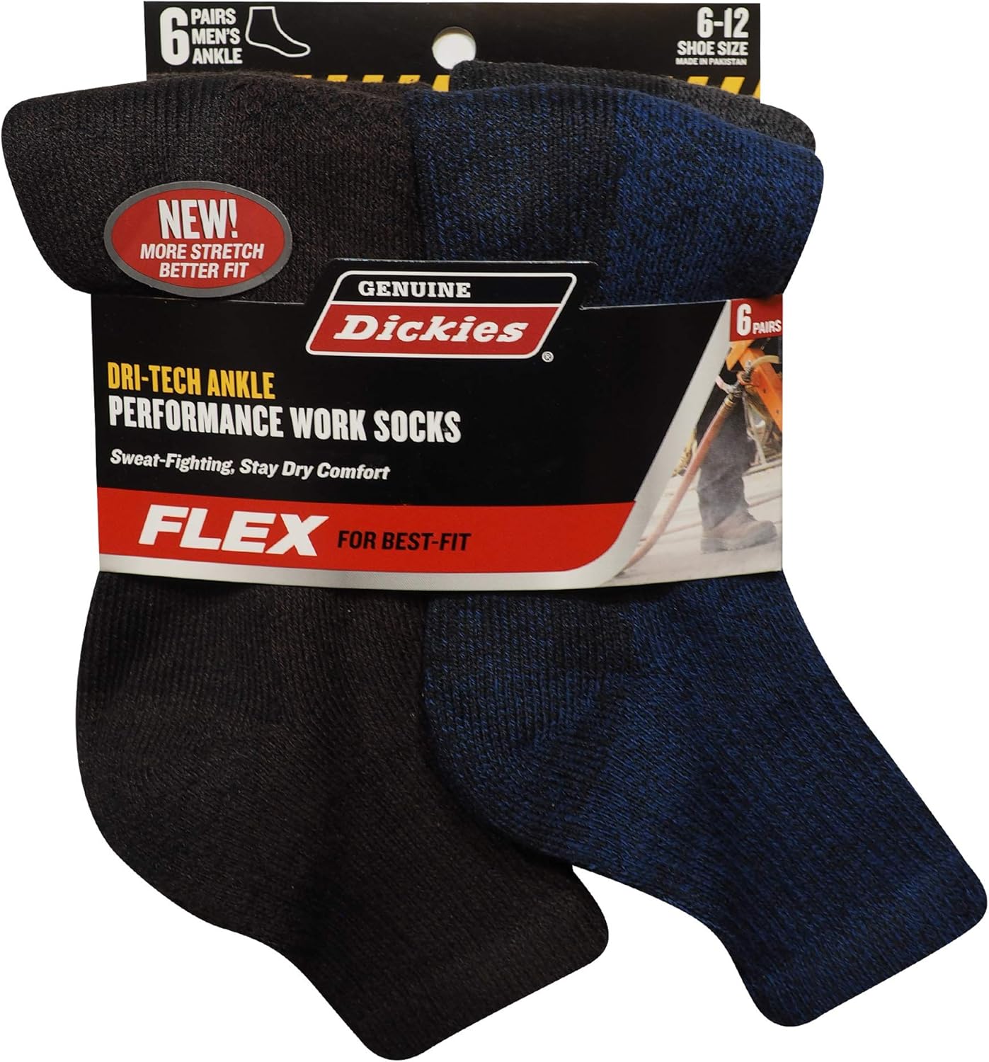 Genuine Dickies Men's DriTech Performance Work QuarterLength Ankle