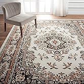 Home Dynamix Premium Sakarya Traditional Medallion Border Area Rug, Ivory/Brown, 7'9"x10'8" Rectangle