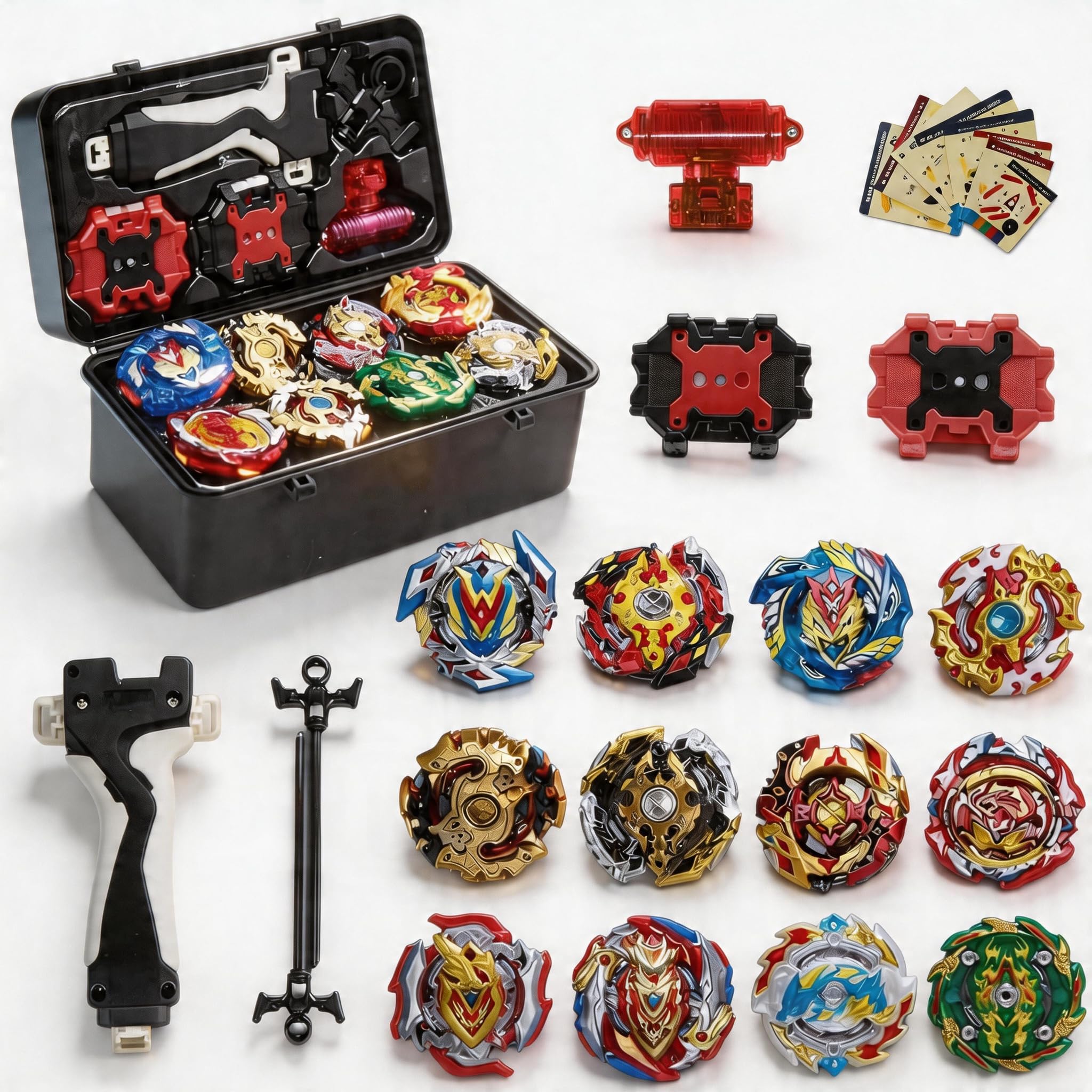 Gytobytle 12in1 Bey Spinning Tops with Box Metal Fusion Blade Battling Battle Gyros Set, with Handle
