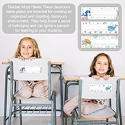 30 Name Tags for Classroom Cubbies, 3x9 in Ocean