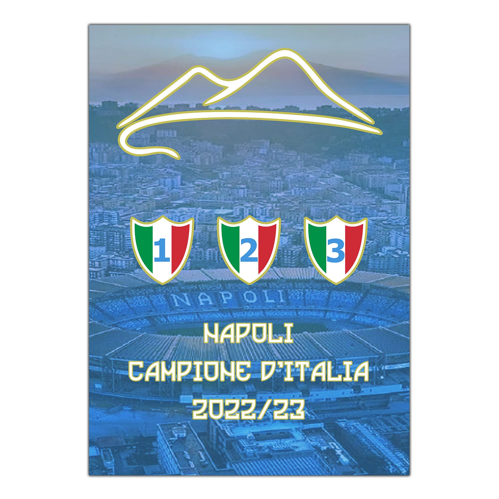 GamesMonkey® - Poster Naples Football Champion Victory Shield Tricolor Ultras- - Made in Italy (Poster 21x30 - Napoli Champion - D0015)