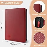 TiopLior 432-Card Binder Album 9-Pocket Pages MTG Baseball Football Red view 2