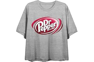 Bioworld Dr. Pepper Classic Logo Women's Heather Gray Graphic Crop Tee