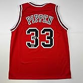 Facsimile Autographed Scottie Pippen Chicago Red Reprint Laser Auto Basketball Jersey Size Men's XL