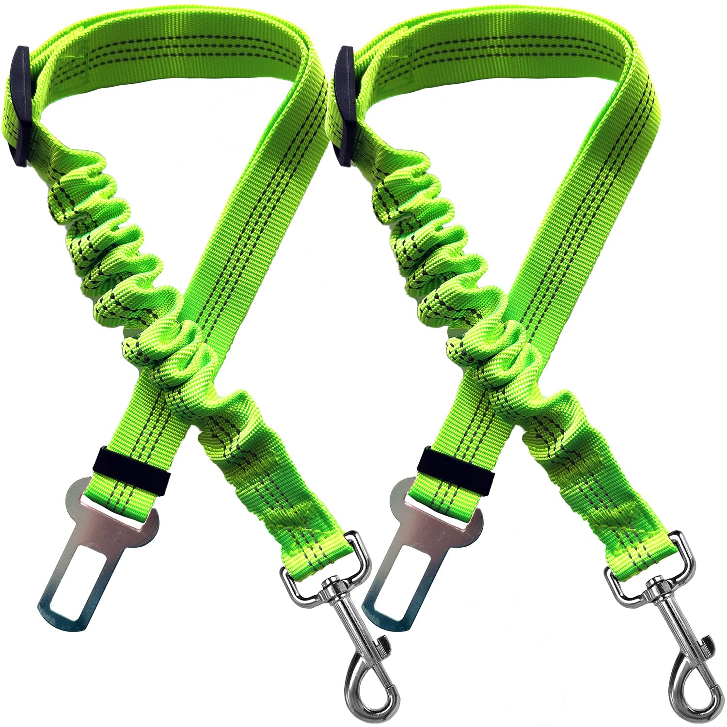 Xundefeng 2x Green Dog Seat Belts for Cars UK Dog Car Harness Seat Belt Dogs Seatbelt Clip Lead