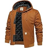 CARWORNIC Men's Winter Hooded Active Jacket with Warm Quilted-Lined Cotton Outdoor Workwear Coats