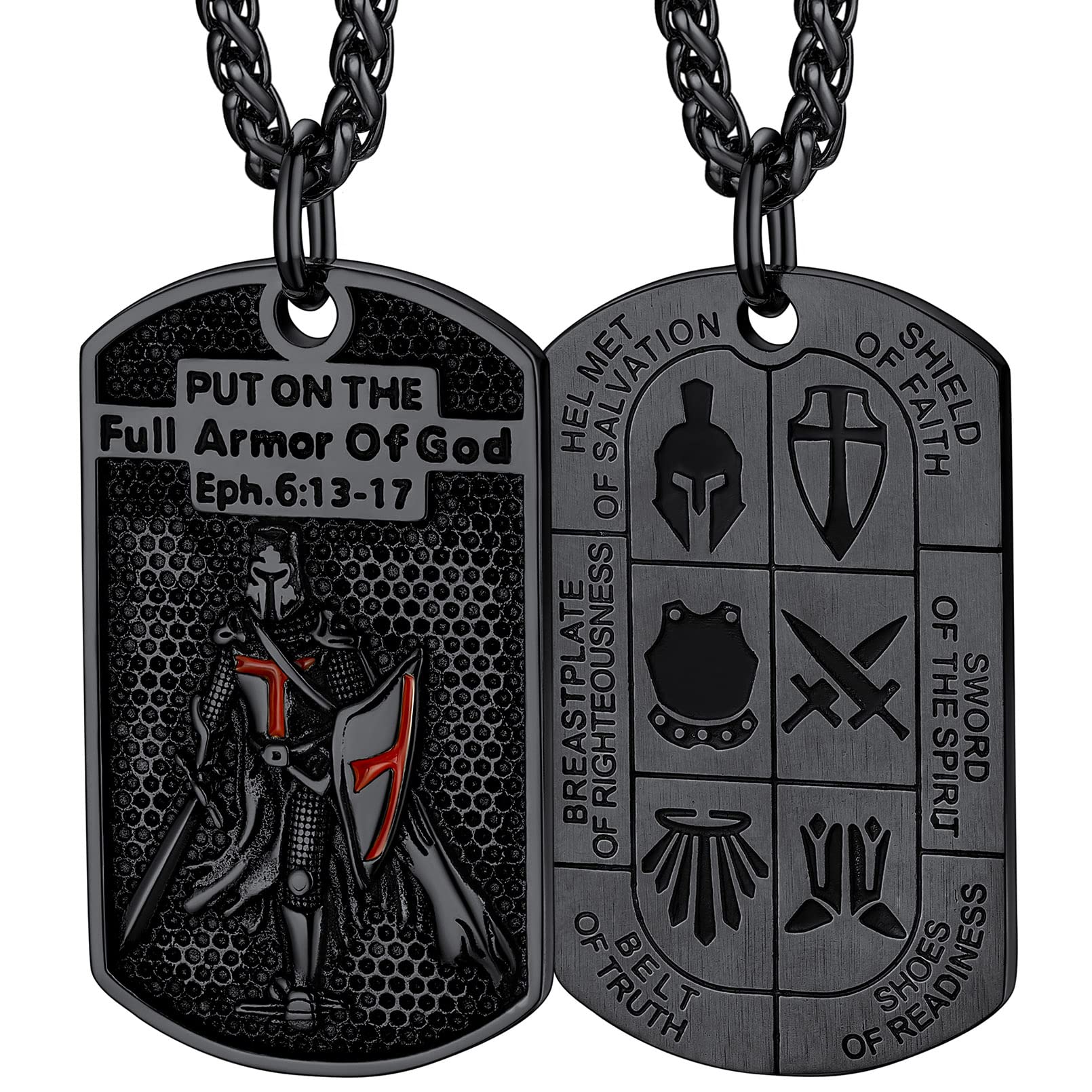 FaithHeart Knights Templar Seal Necklace Christ Fellow-Soldiers Jewelry for Men Women with Delicate Gift Packaging