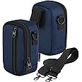 CaSZLUTION Travel Case for Digital Camera, Small Camera Storage Bag(Fit Camera Size<5.3"x3.1"x2.1") with Belt Loop and Strap Compatible with Medium Point and Shoot Camera Vlogging Camera, Royal Blue