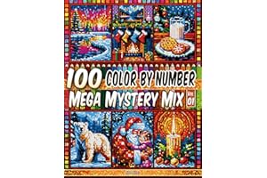 100 Color by Number - Mega Surprise Mix - Vol. 01: 100 Designs in Pixel Art - Holiday Spirit Shining In Every Little Pixel