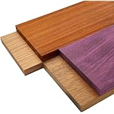 Imported Exotic Hardwood Variety Pack - Padauk, Red Zebrawood, Purpleheart, and Merbau (3/4" x 6" x 18" (4 Pcs))