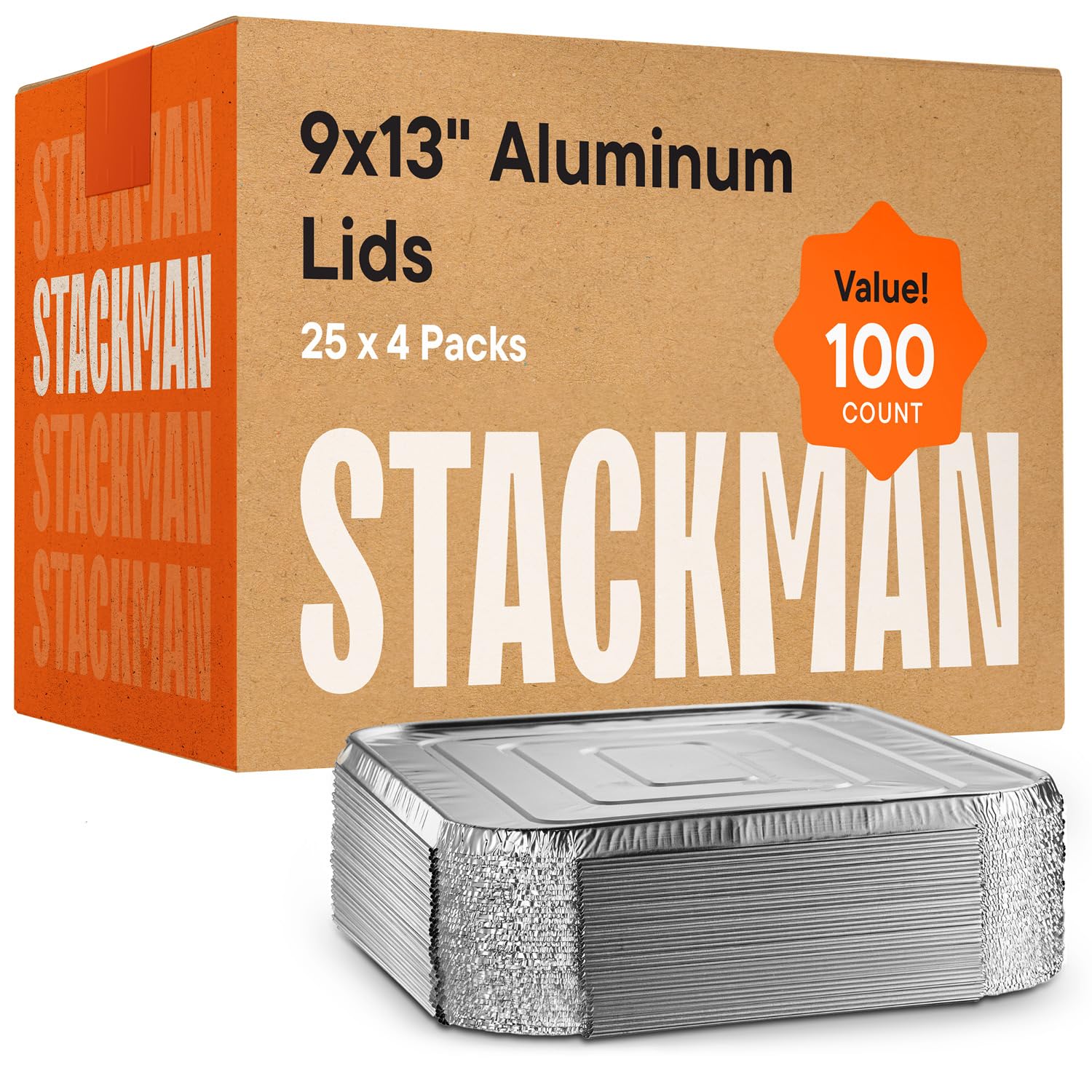 Stack Man Aluminum Lids for 9x13 Disposable