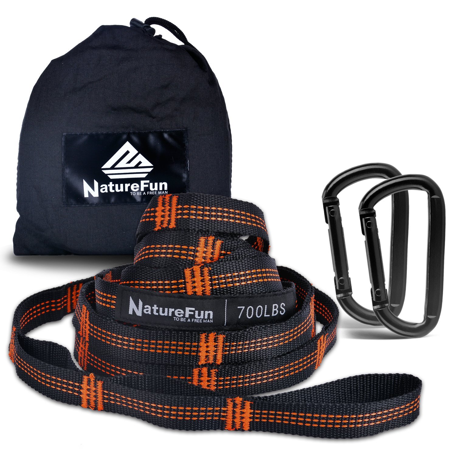 NATUREFUN Camping Hammock Accessories Suspension System Hammock Tree Straps 2000+ lbs Heavy Duty With 18 Loops,100% No-Stretch Polyester,2 Pack