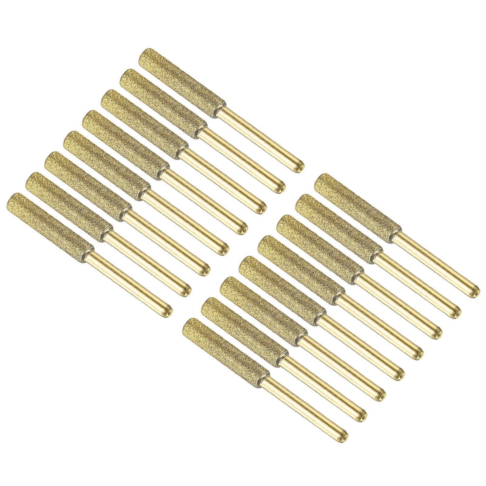 M METERXITY 16 Pack Diamond Chainsaw Sharpener - Hardness Diamond Sharpening Wheels Grinding Stone Titanium Plating Apply to Electric Saw (3/16", Golden)