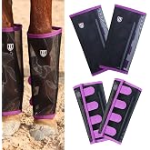 Harrison Howard Loose-Fitting Horse Fly Leggings Breathable, Tear-Resistant Fine Mesh Leg Guards Stay-on Comfortable Fly Boots (Set of 4)
