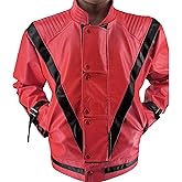 DIPPCO Red Leather Jacket for Audlts Kids Tolloder Dance Costumes Celebrate Festival Dress Halloween