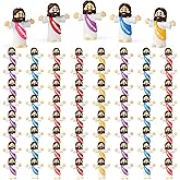 VAOHFHA Little Jesus Figures Bulk,Multicolor Mini Jesus Figurines,Miniature Collectible Figurines Dolls-Jesus Loves You Figures for Easter Egg Stuffers Church Religious Gifts (100pcs-a)